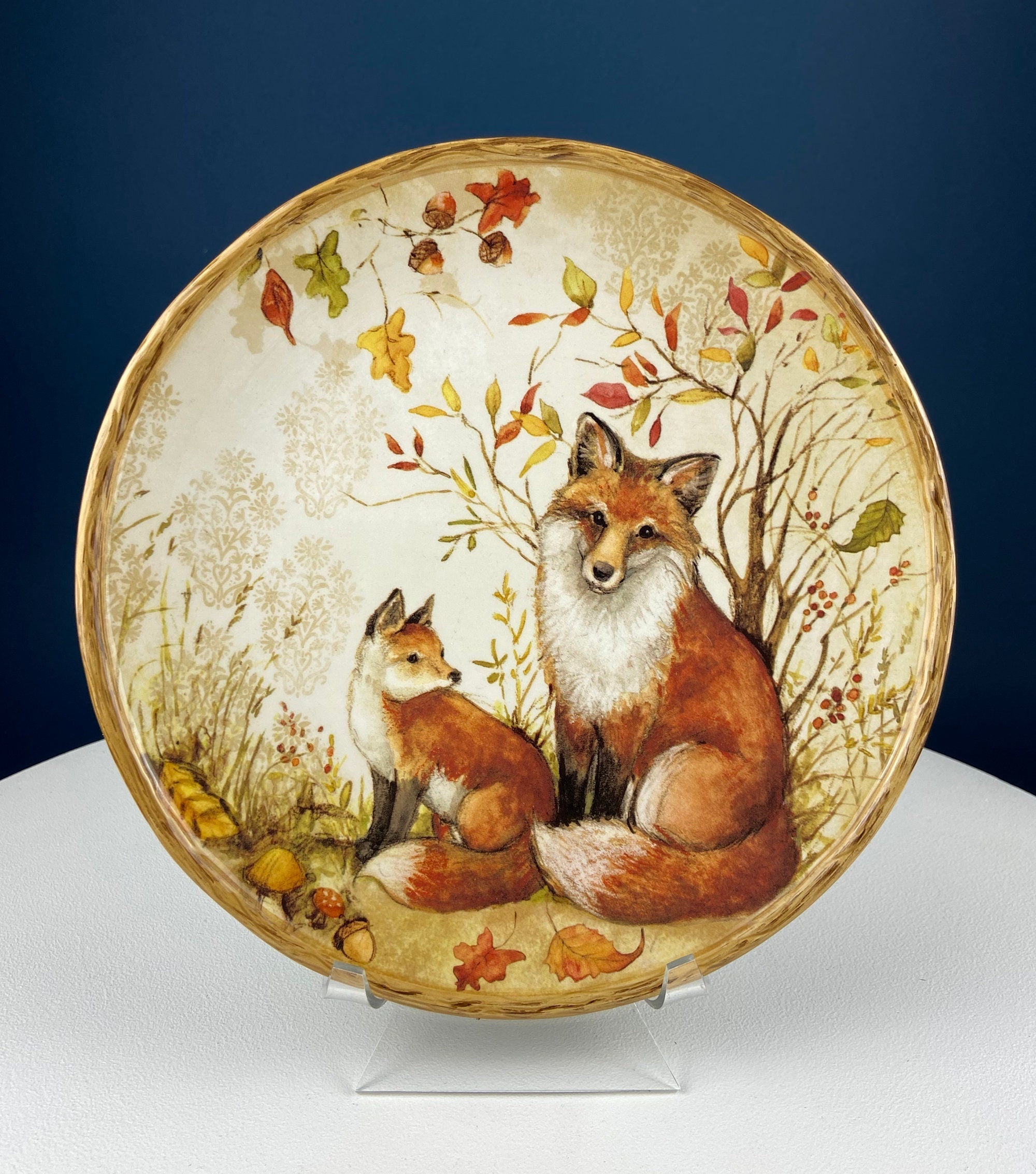 Cute Raccoon Dinner Set for One. Whimsical Plates and Mug. Kid at Heart or Grandparents' Gift for Grandkids. Fall Celebration. Cabin Decor.