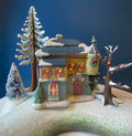 Christmas Village Fortynicks Inn. Illuminated Porcelain Hand Painted Building. Alternative Holiday Decoration. Home or Retail Display.