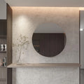 Modern Round Wall Mirror – Frameless Circle Bathroom Mirror, Handmade Minimalist Vanity Mirror