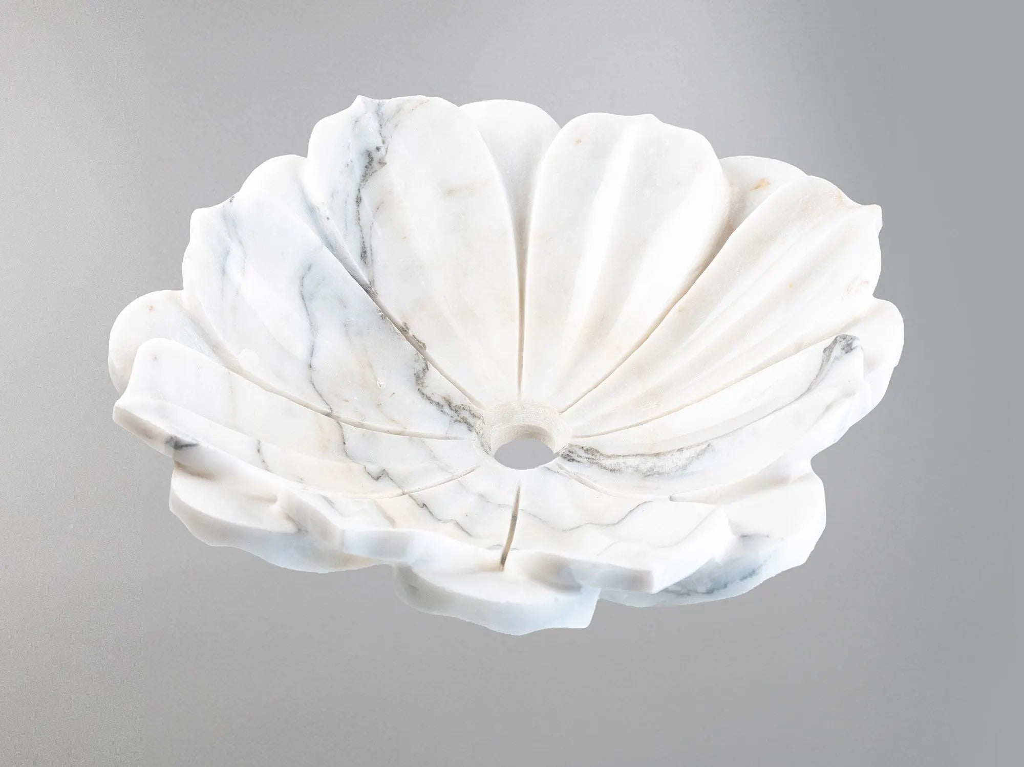 Luxury Marble Vessel Sink – Hand-Carved White Natural Stone Basin for Bathroom Vanity, One-of-a-Kind Designer Wash Bowl