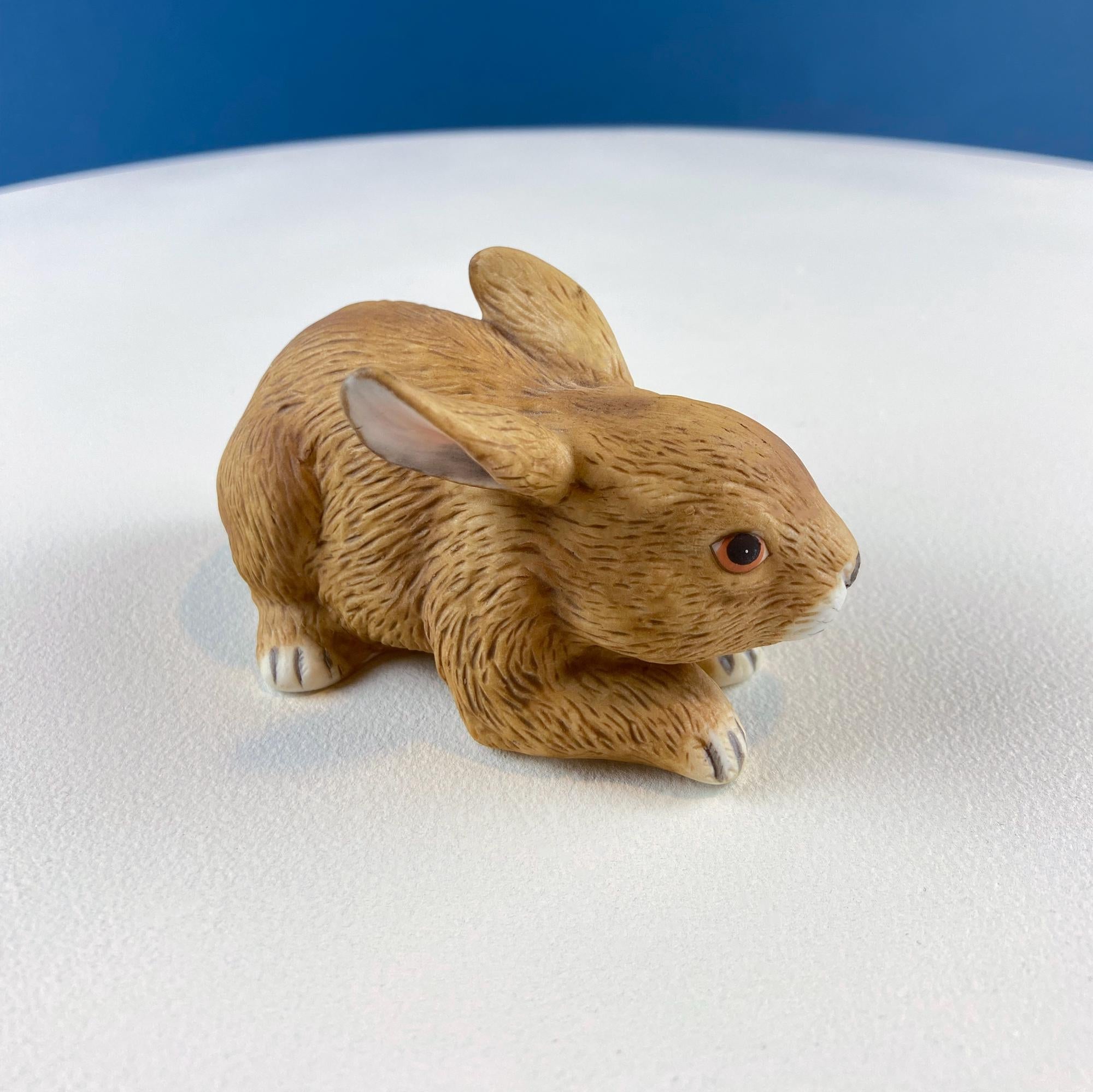 Lefton Brown Porcelain Bunny. Small Cute Hand Painted Rabbit Statuette. Easter Celebration. Gift for Him Her Kid Bunny Collector.