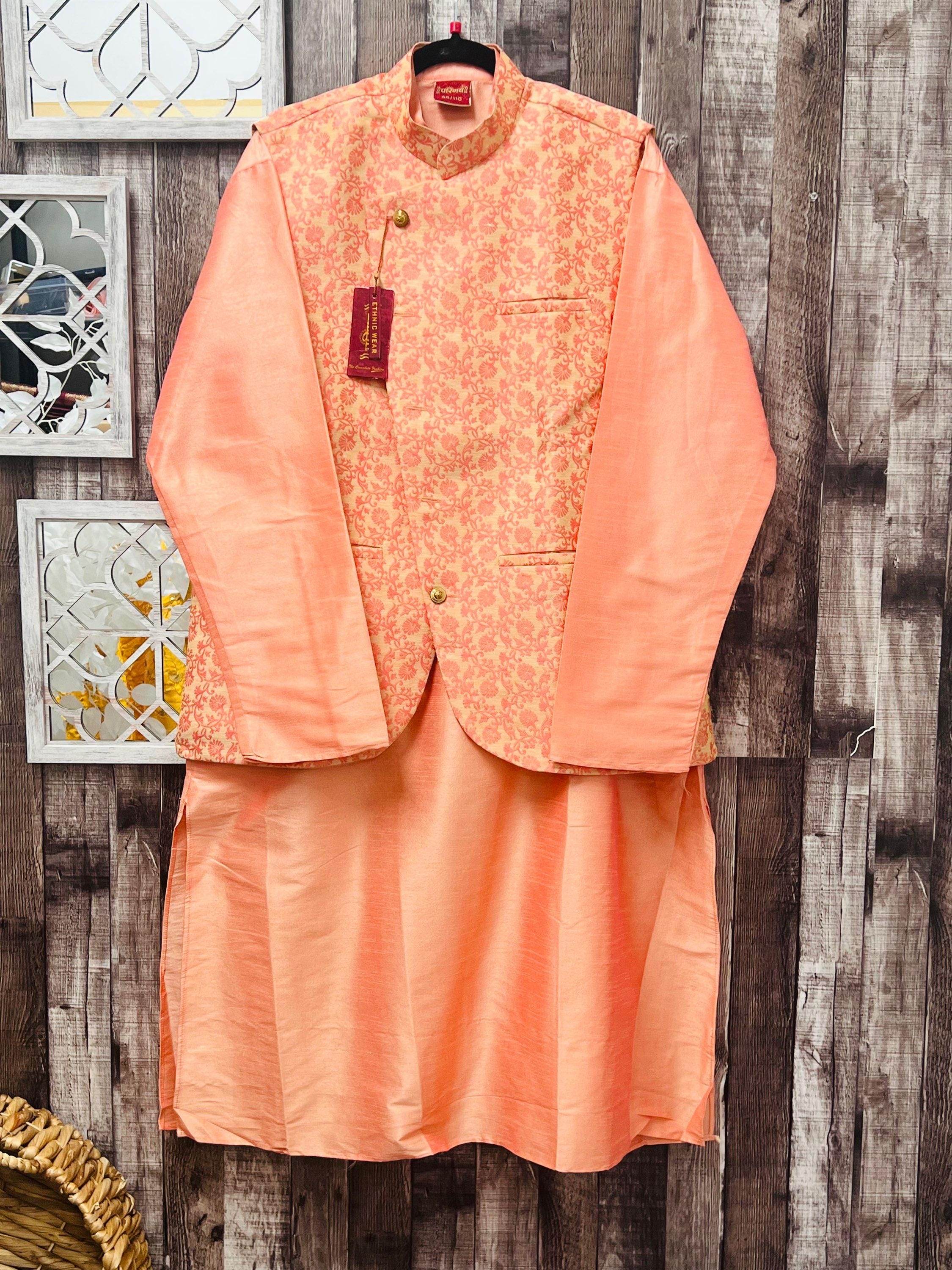Three piece set | silk kurta pajama set