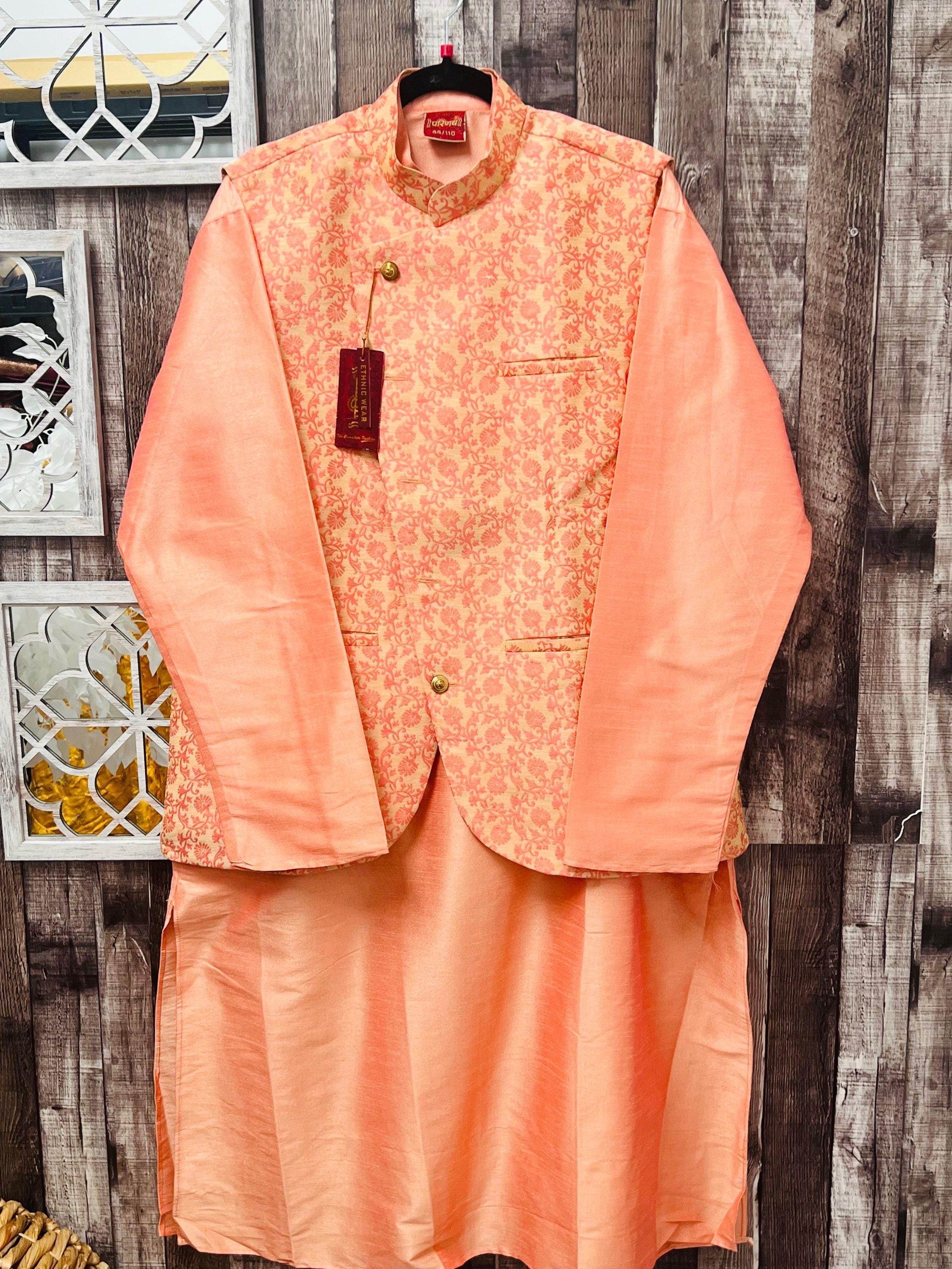 Three piece set | silk kurta pajama set