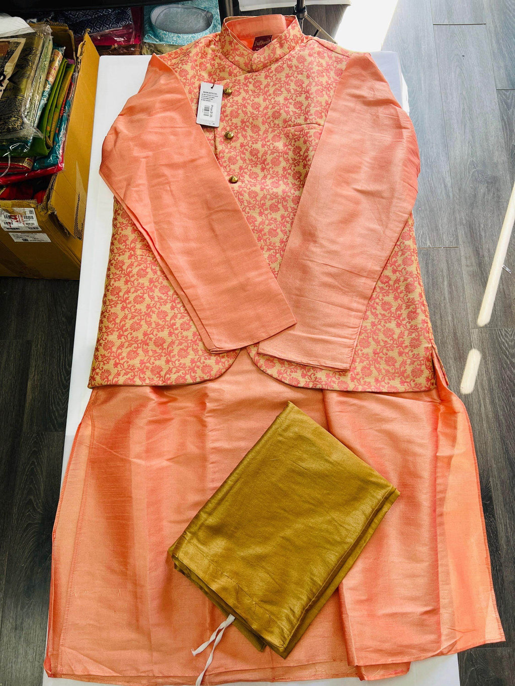 Three piece set | silk kurta pajama set