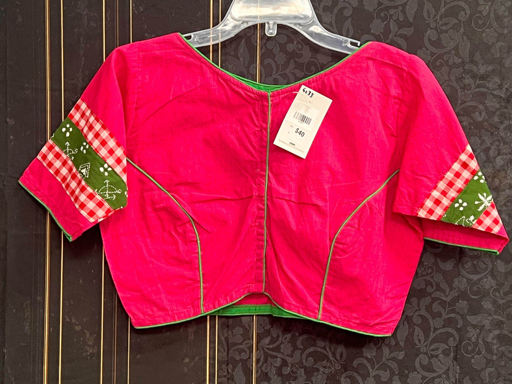 Dark pink cotton blouse