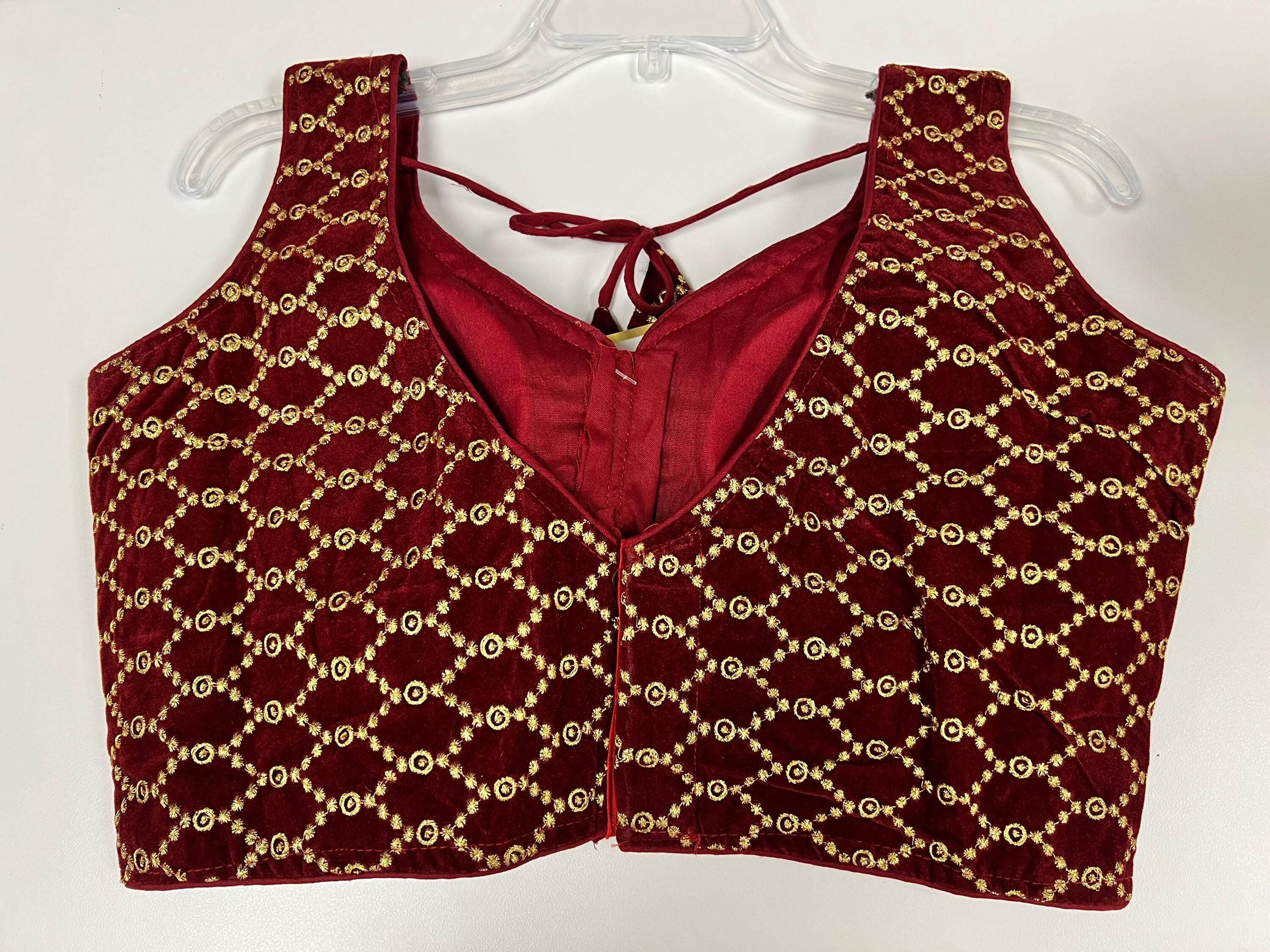 2173 Maroon velvet blouse | readymade blouse for saree