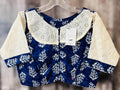 5993 soft cotton blouse| indigo blue blouse for saree