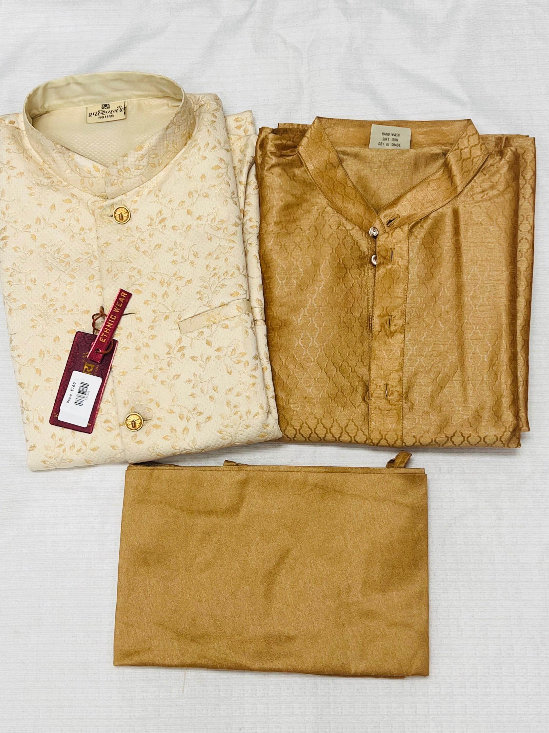 Silk kurta pajaama with jacket