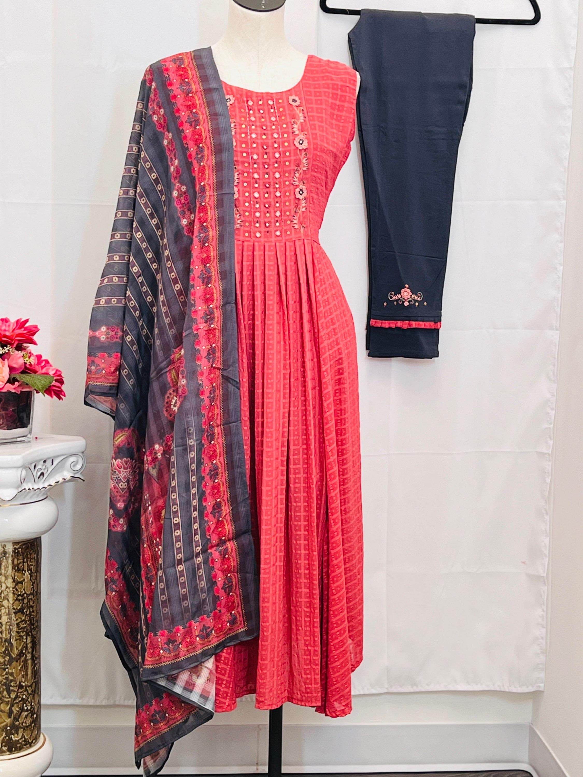 Pure Chiffon kurti set | salwar suit
