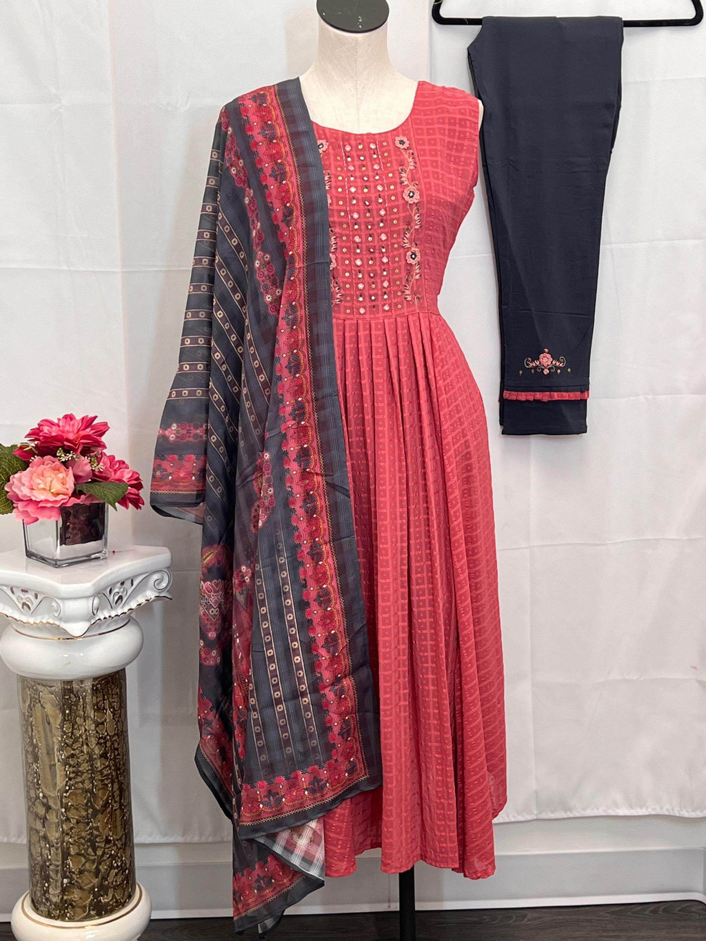 Pure Chiffon kurti set | salwar suit