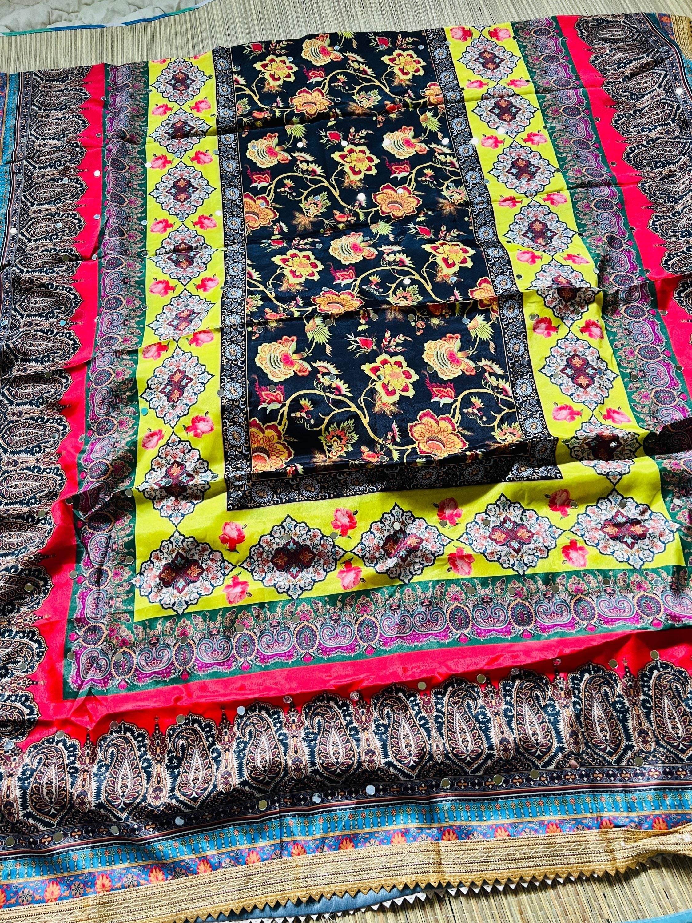 Digital print dupatta / Pakistani mirror work dupatta