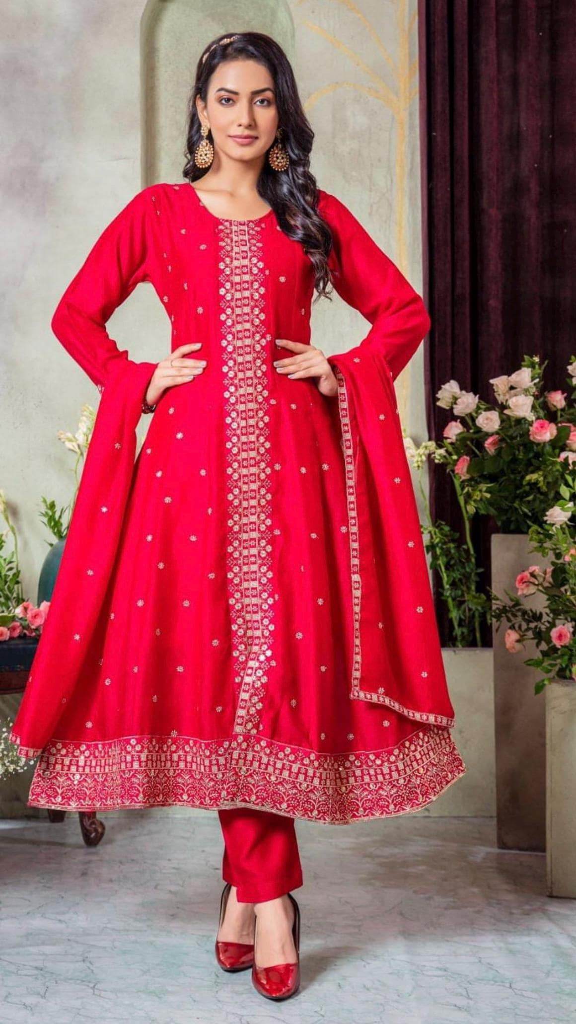 Silk shalwar suit / Kurti pant set with dupatta