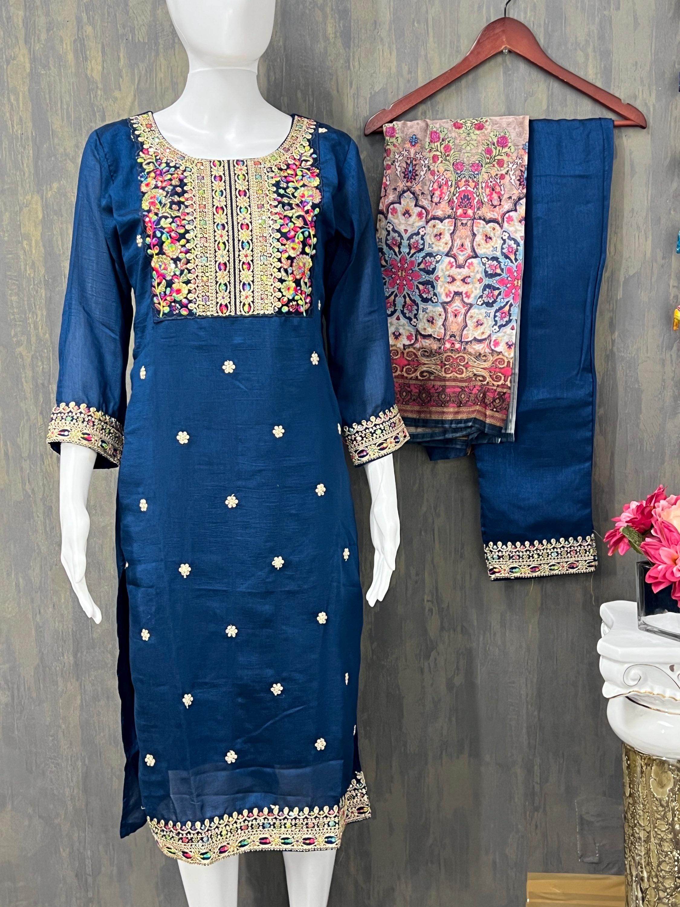 Silk Kurti pant set