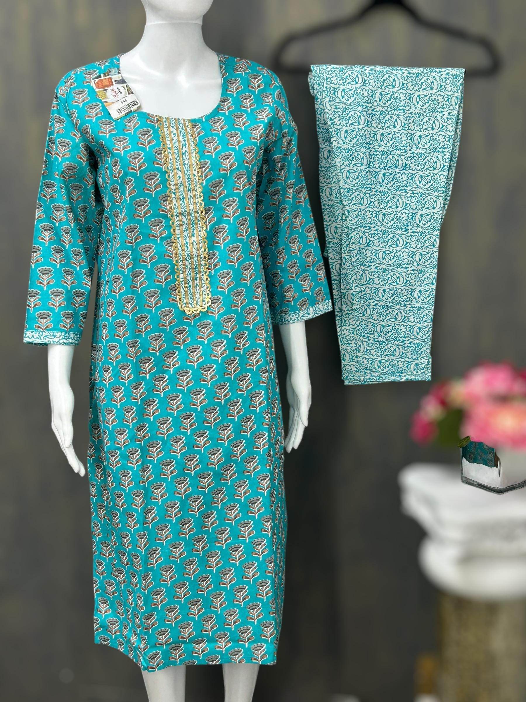 Pure cotton Kurti Pant set