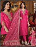Shimmer silk Kurti set : Dark pink