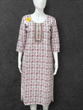Cotton chikankari kurti with print: SALE