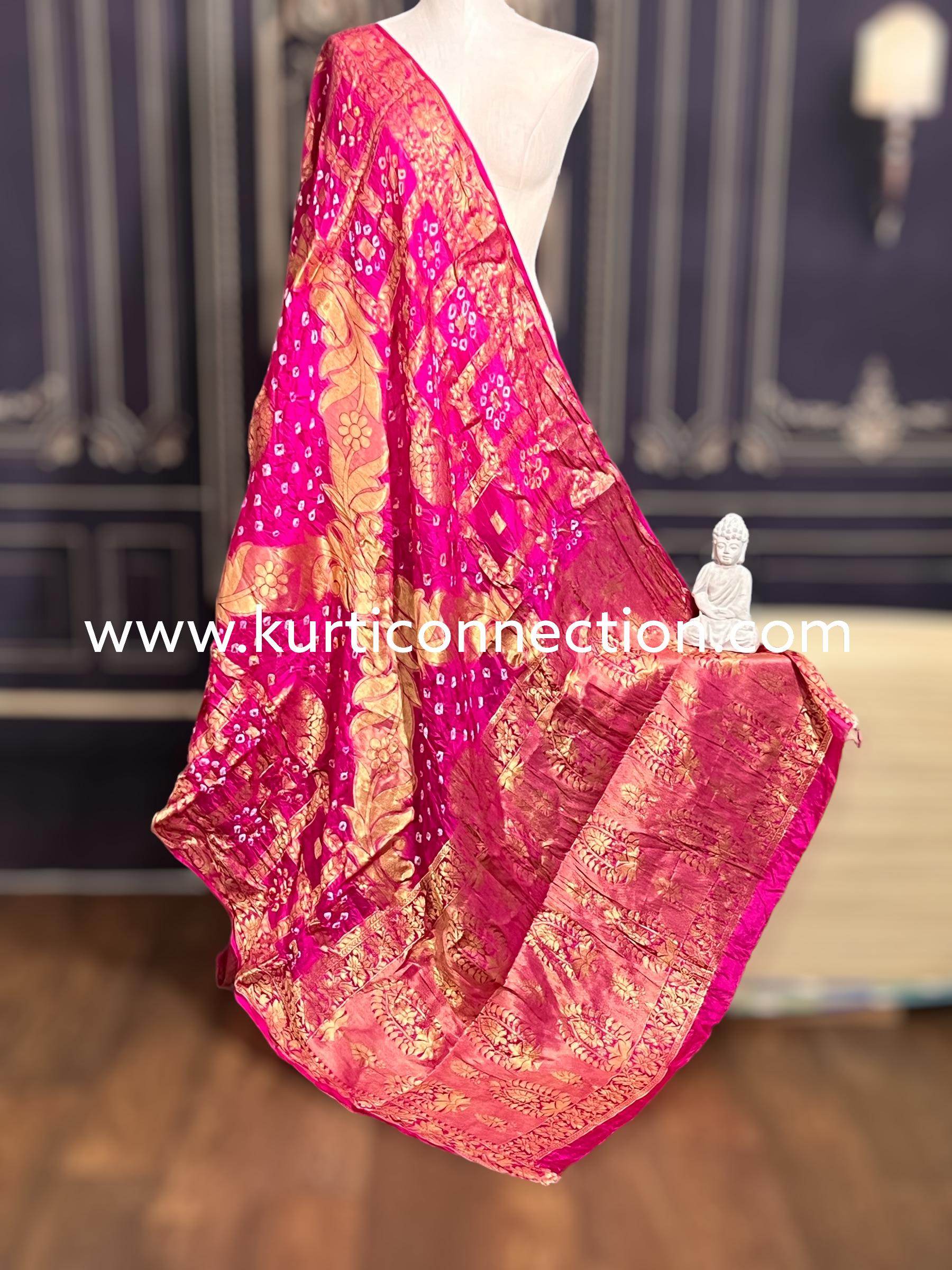 Banarsi silk bandhani dupatta