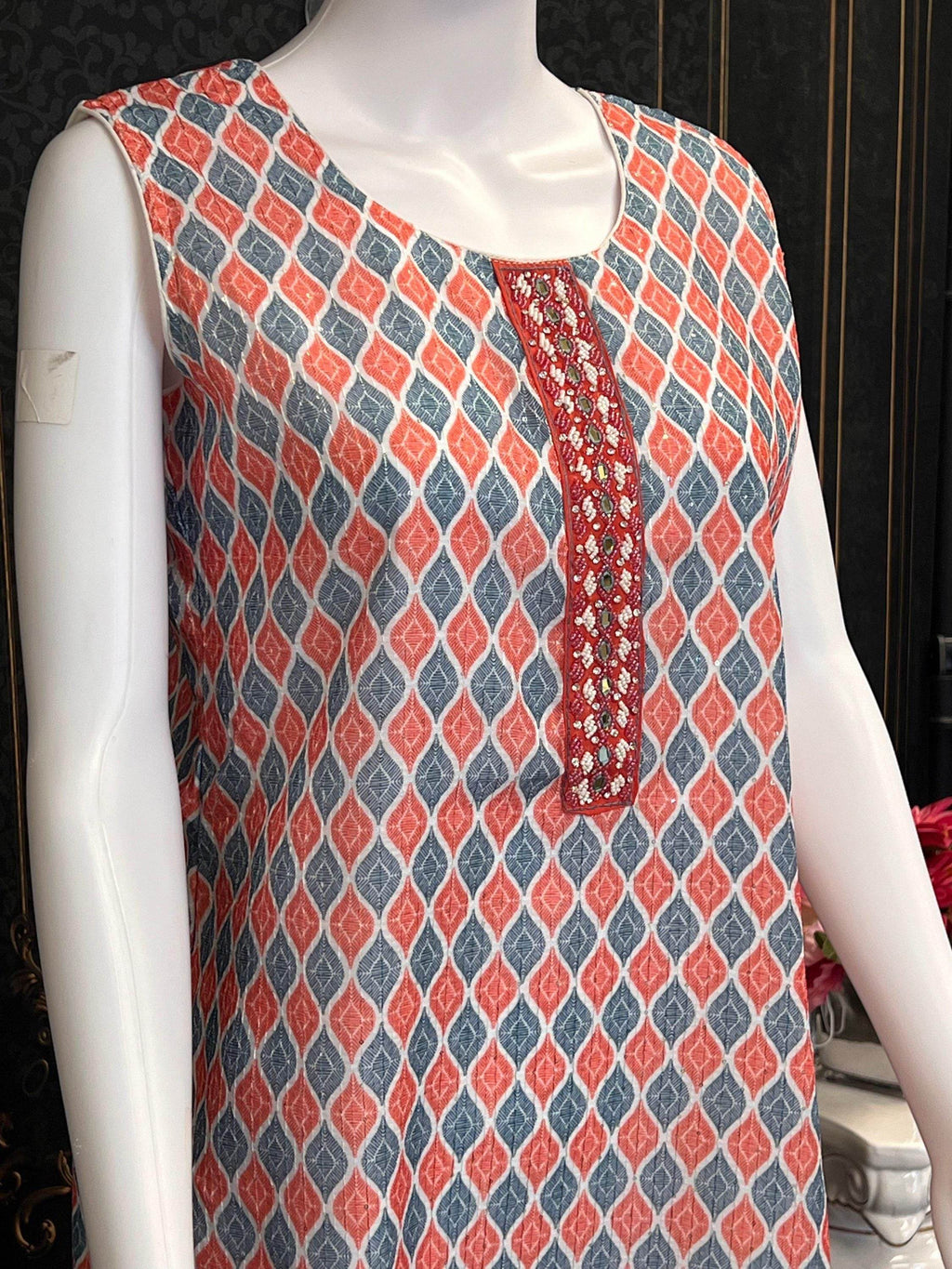 Chiffon kurti with sequin work