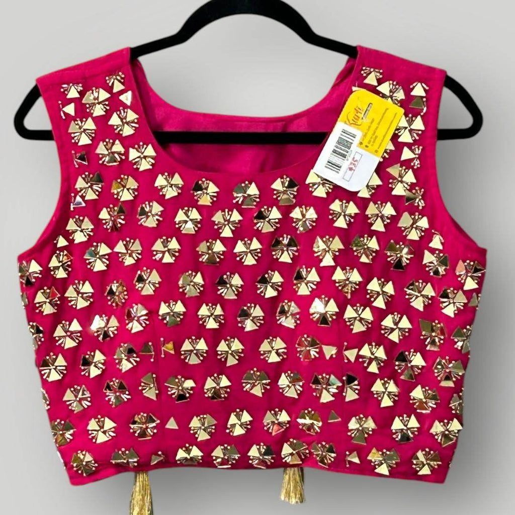 Mirror work Blouse with side zipper