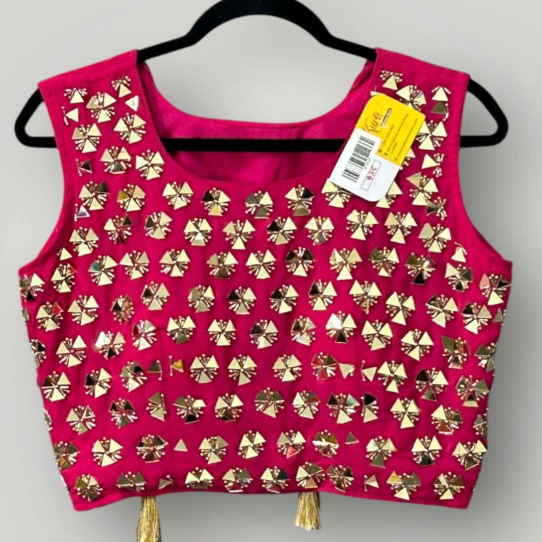 Mirror work Blouse with side zipper