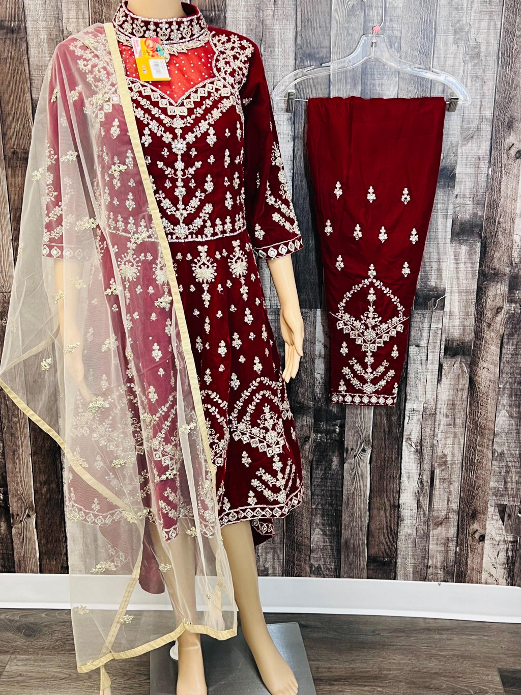 Designer Velvet long kurti with pant