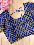 Front hook blouse : Navy blue