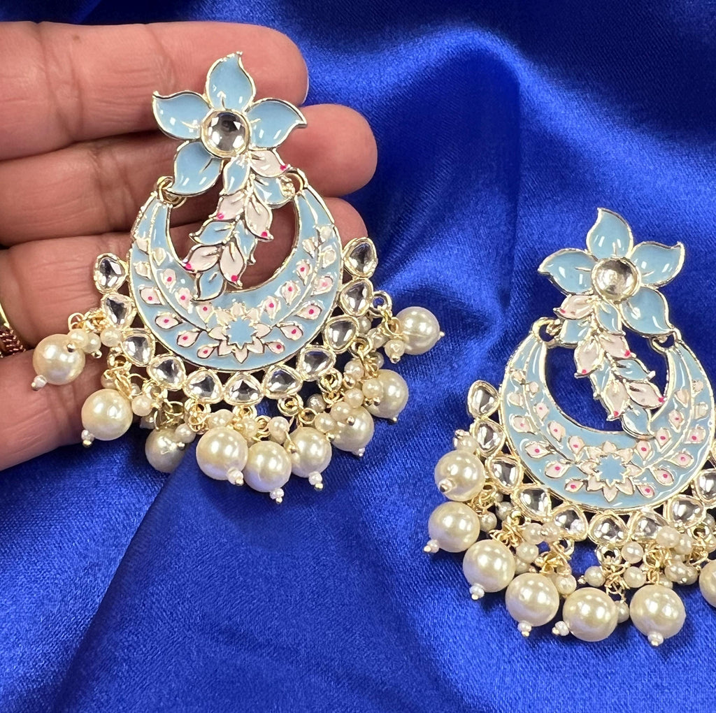 Light blue earrings | chandbali