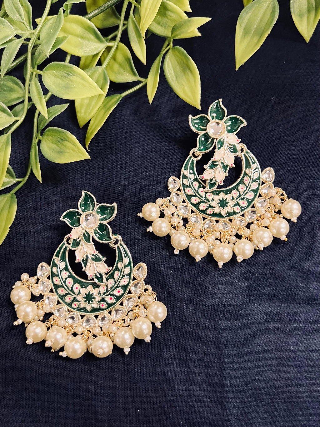 Light blue earrings | chandbali