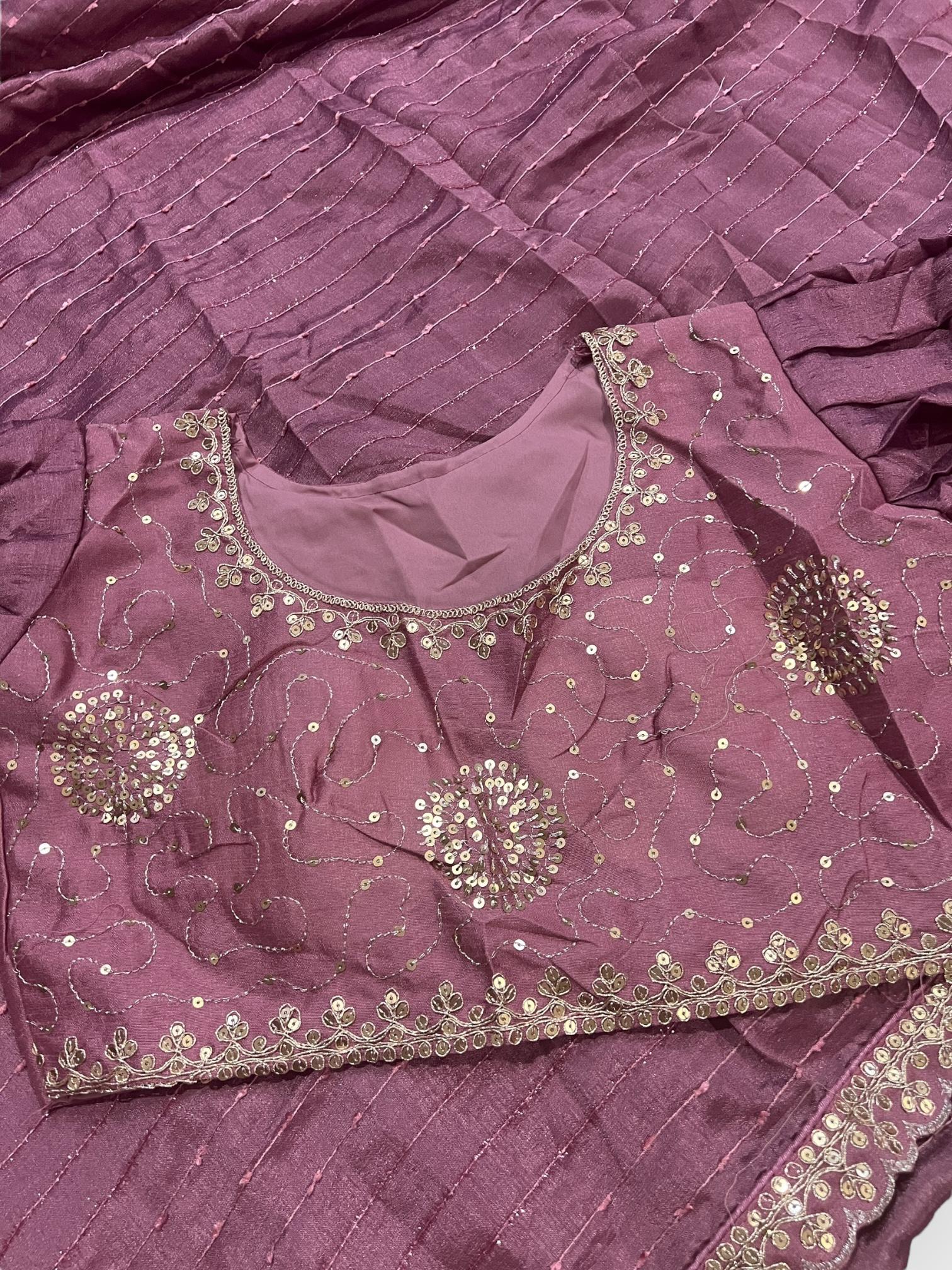 Fancy crape silk saree