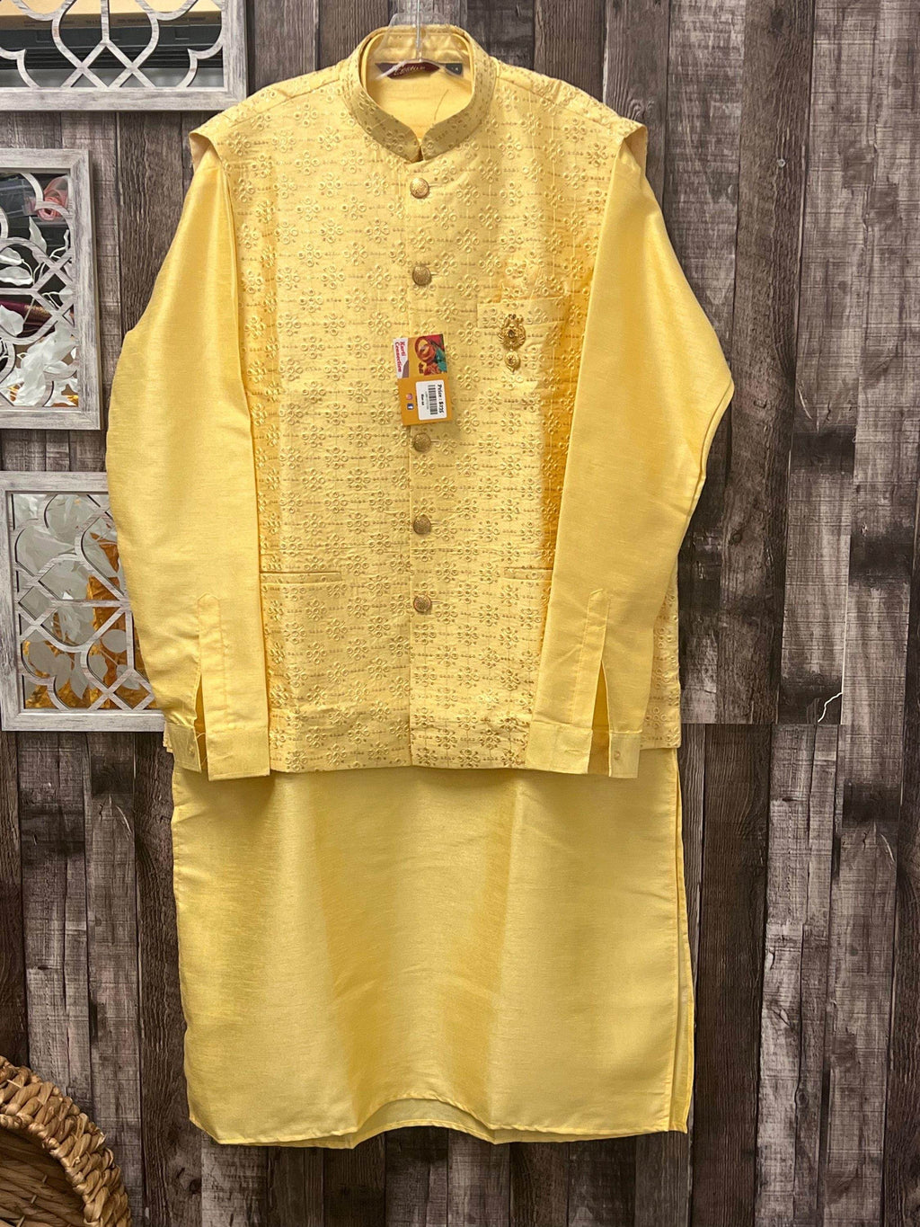 Silk kurta set with jacket