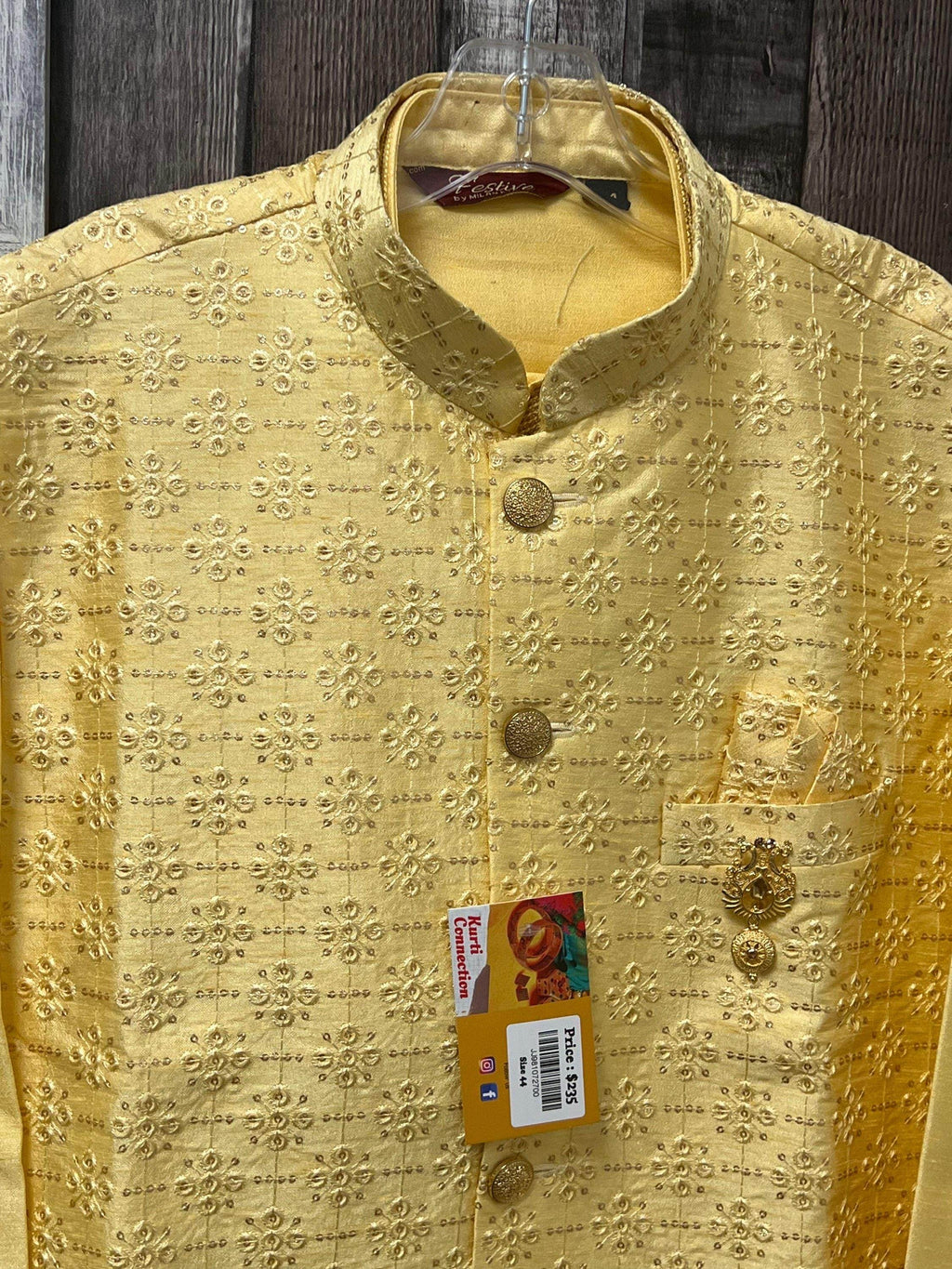 Silk kurta set with jacket