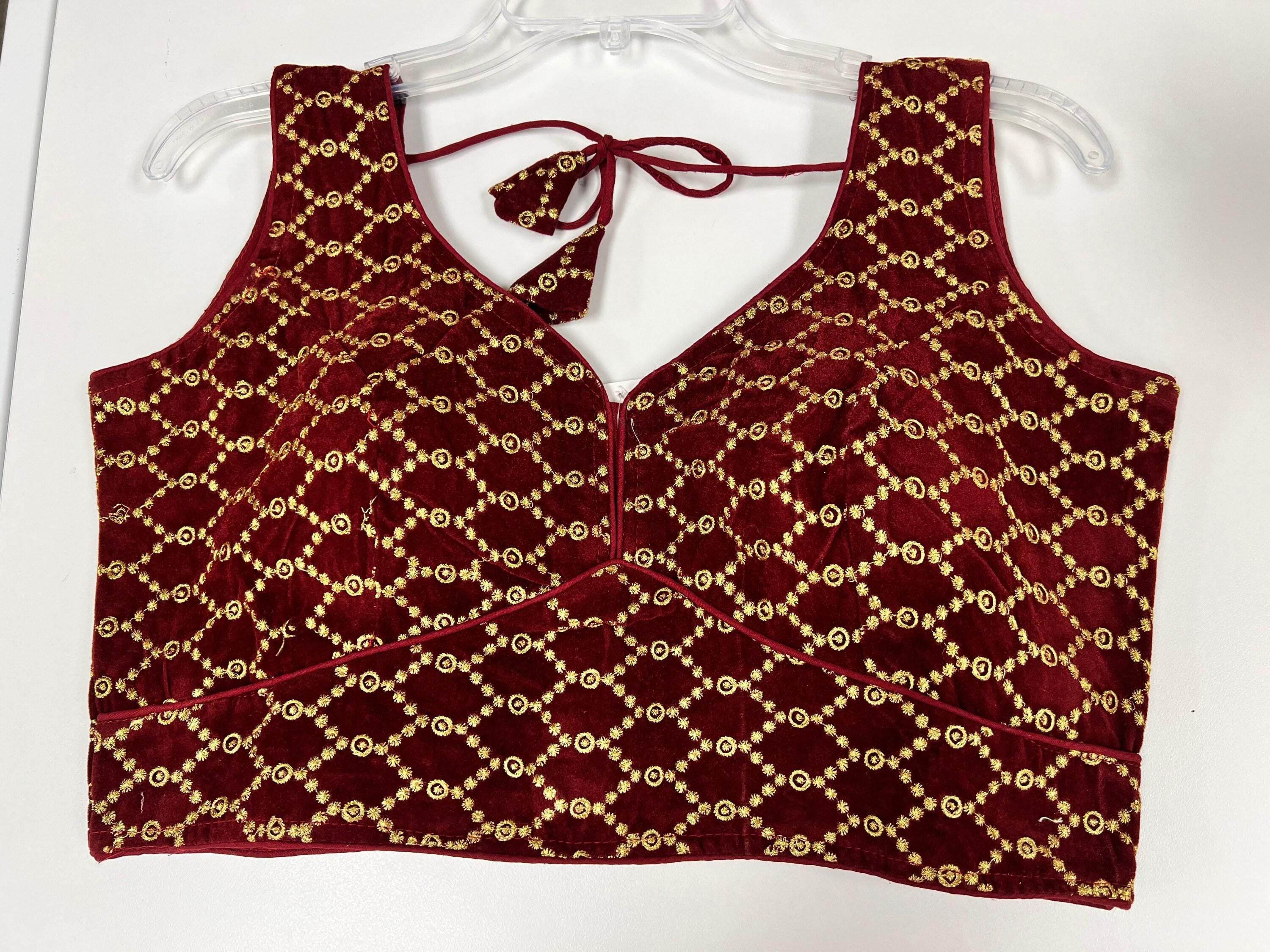 2173 Maroon velvet blouse | readymade blouse for saree