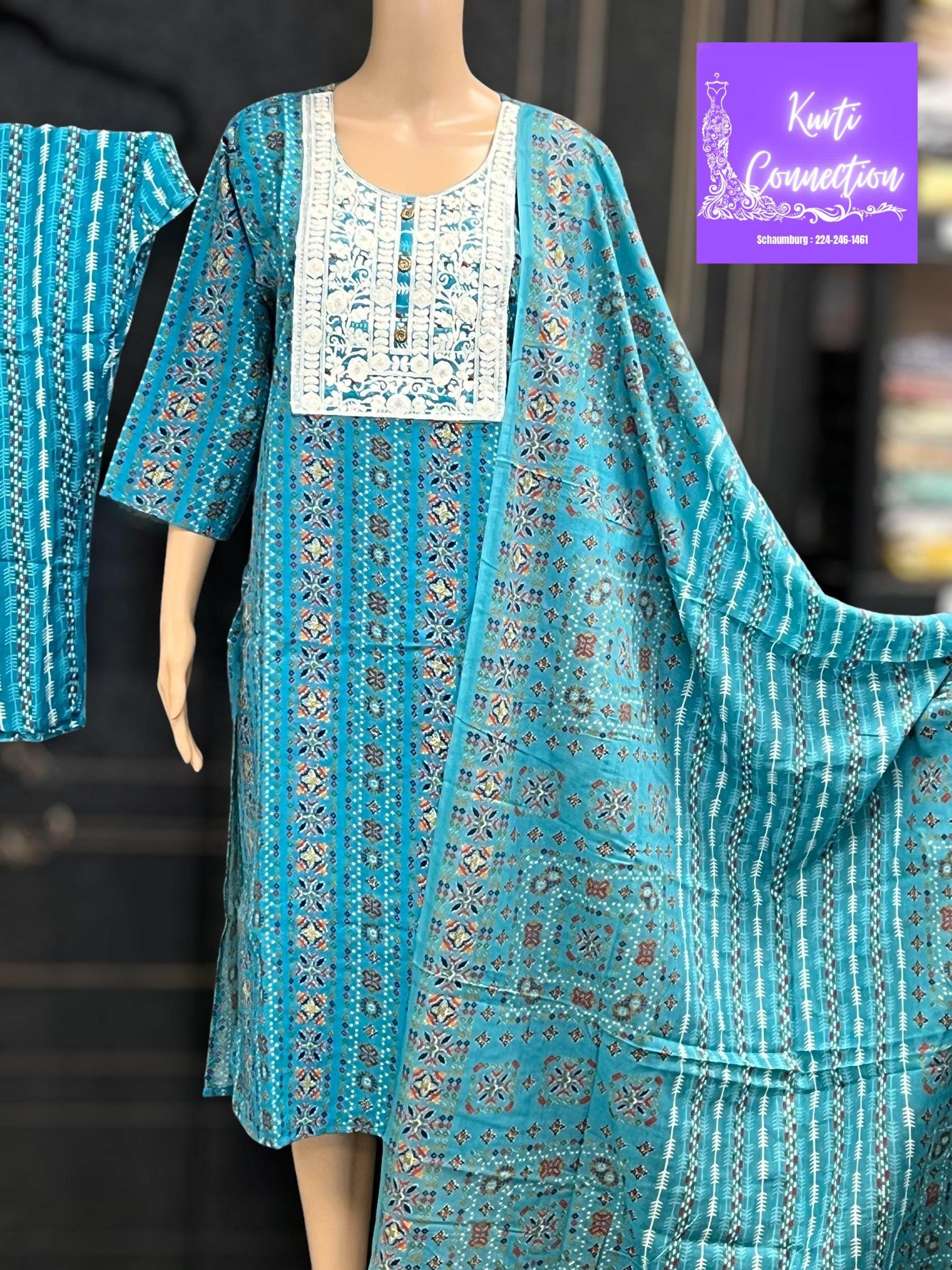 Cotton kurti set | salwar suit