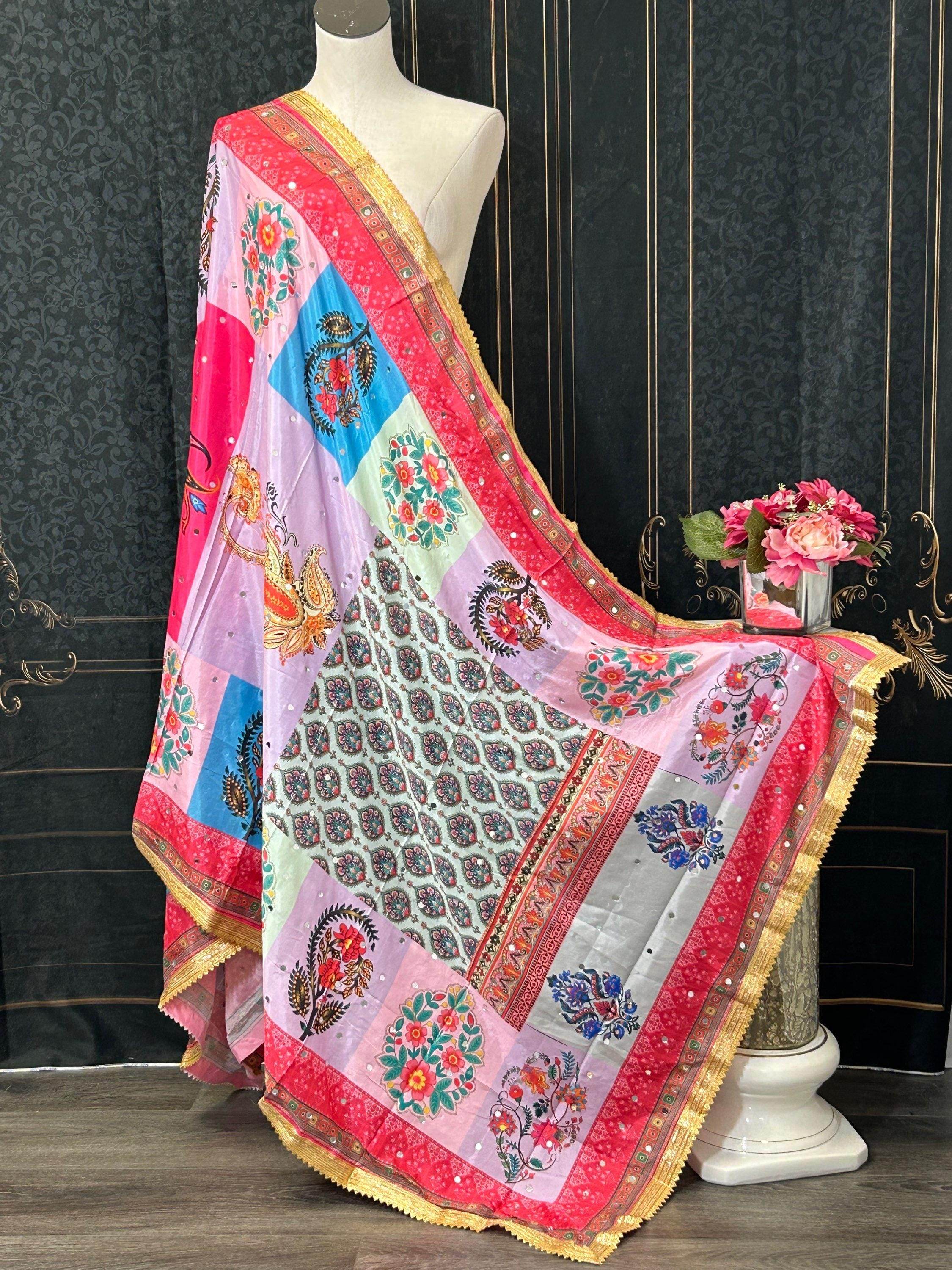 Multicolored Pakistani dupatta