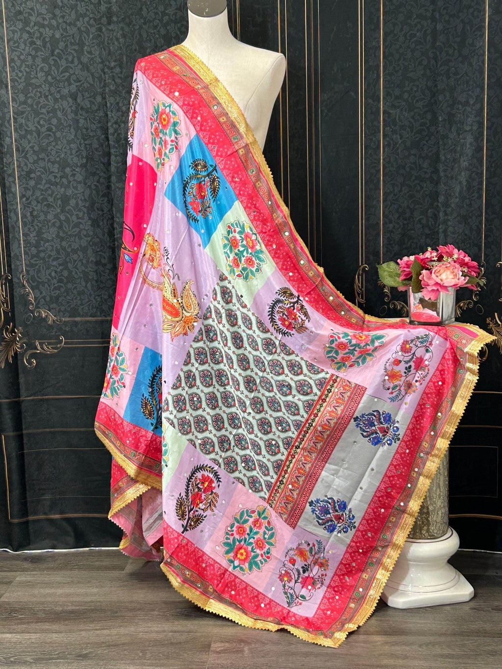 Multicolored Pakistani dupatta