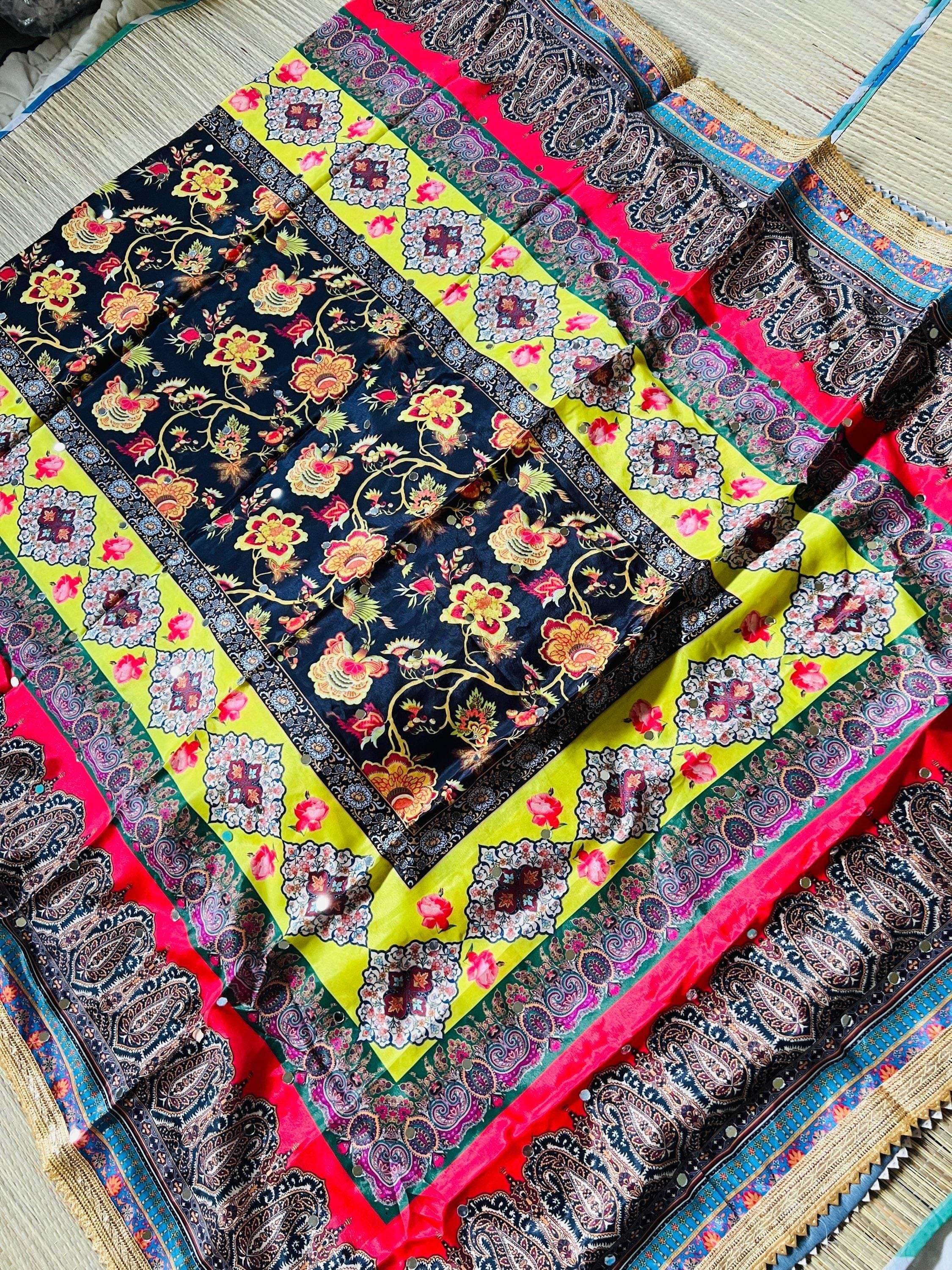 Digital print dupatta / Pakistani mirror work dupatta