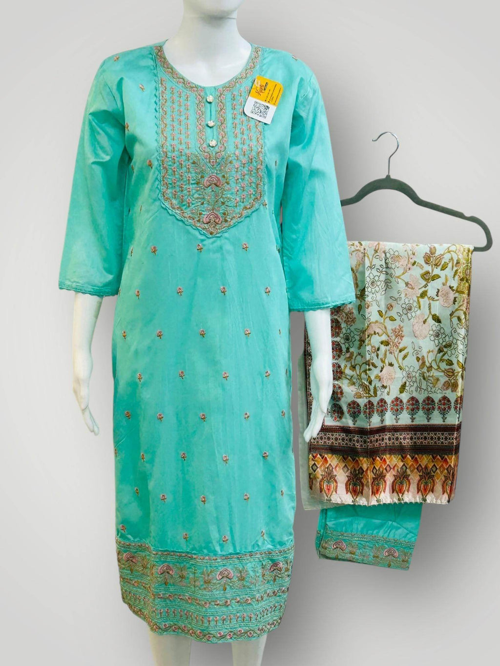 Silk kurti pant set