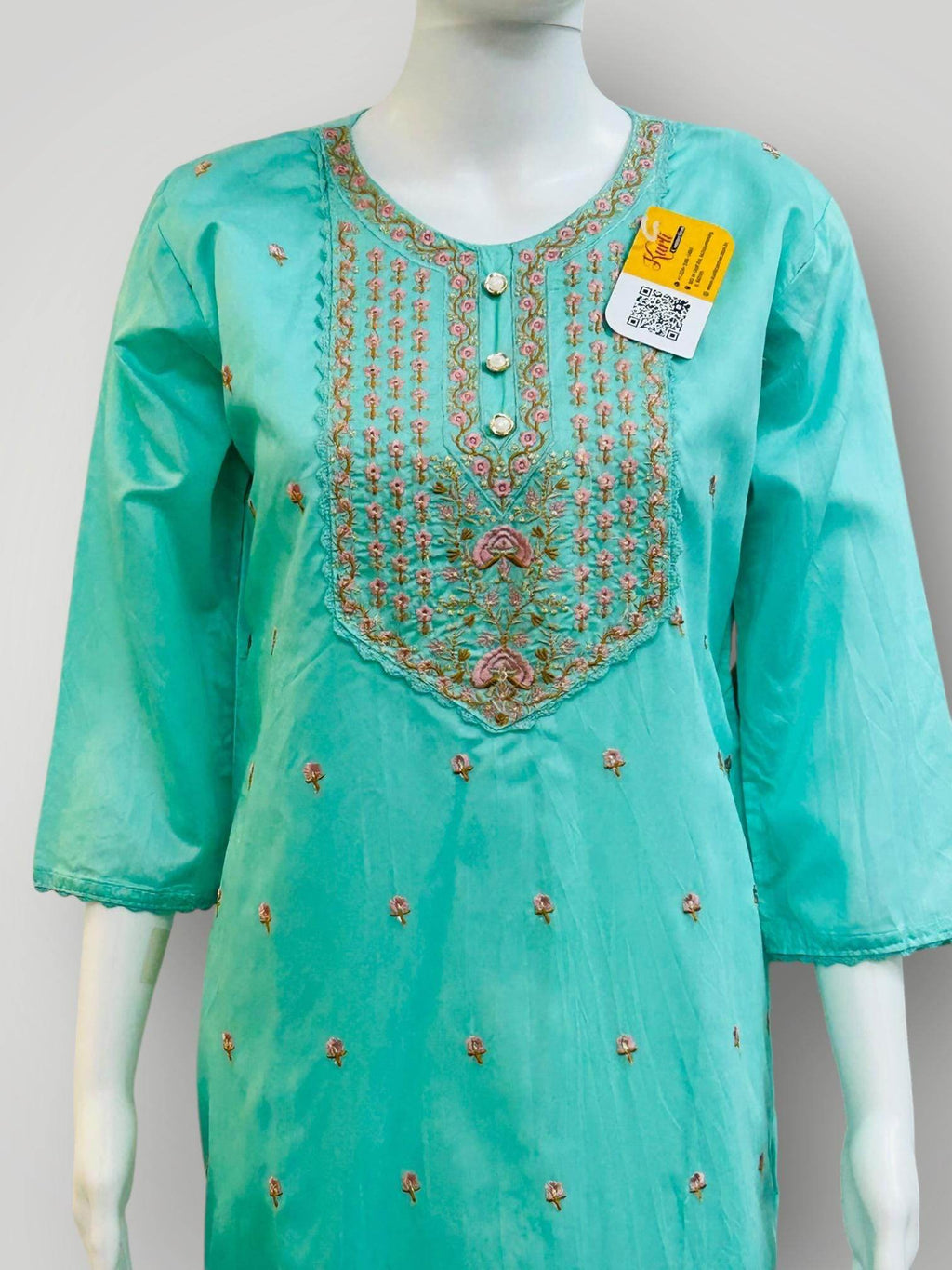 Silk kurti pant set