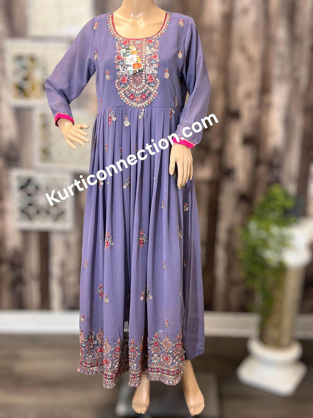 Violet color georgette kurti, light purple kurti