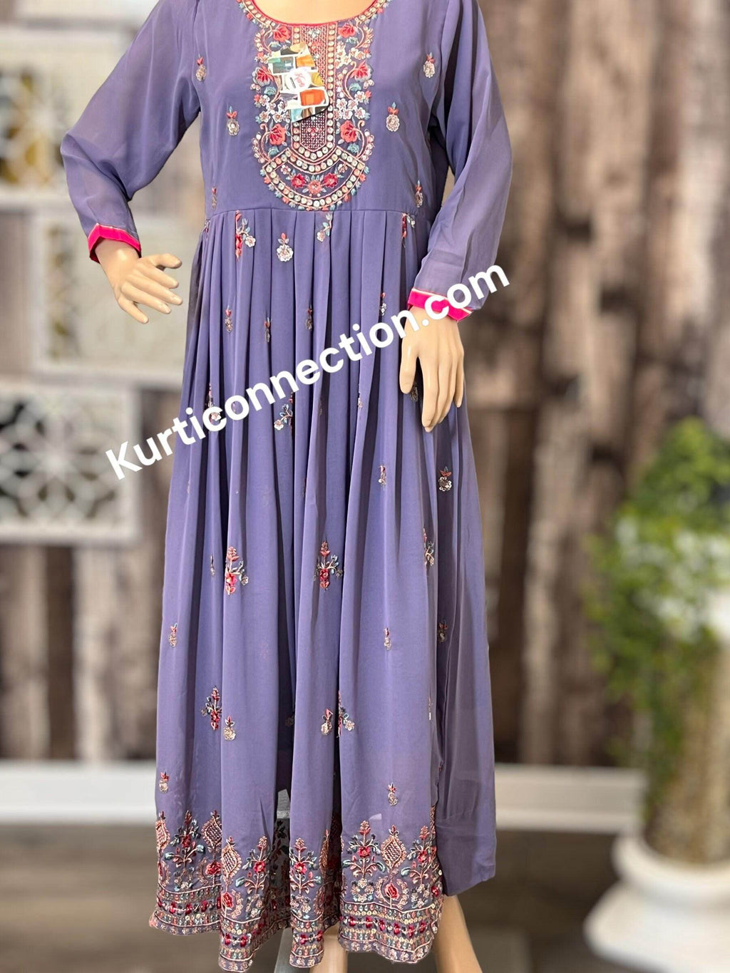Violet color georgette kurti, light purple kurti
