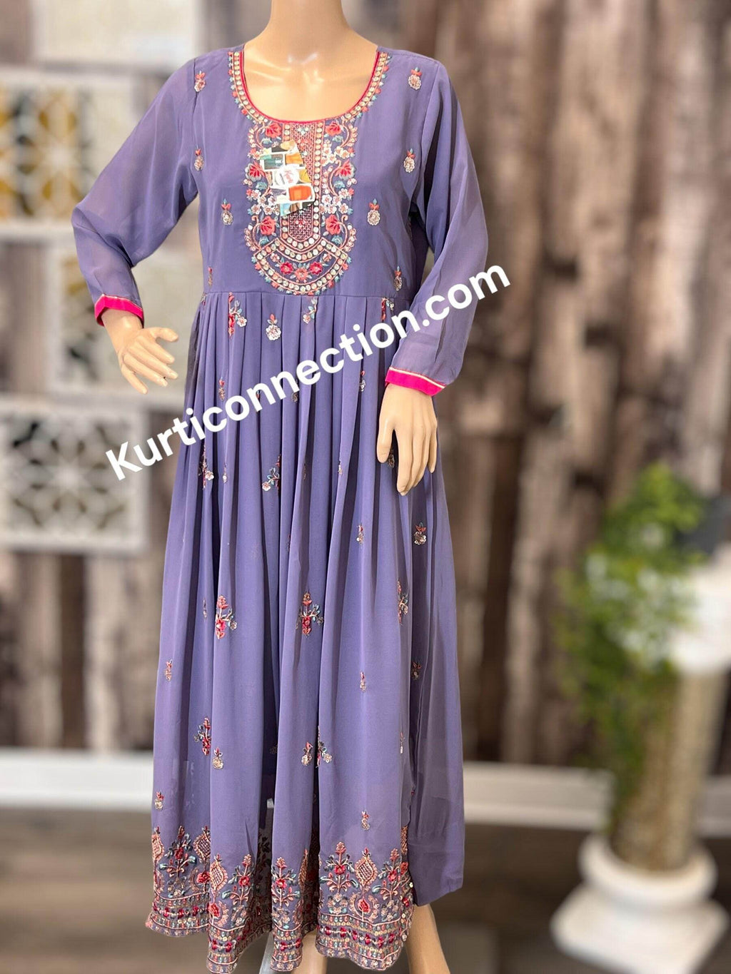 Violet color georgette kurti, light purple kurti