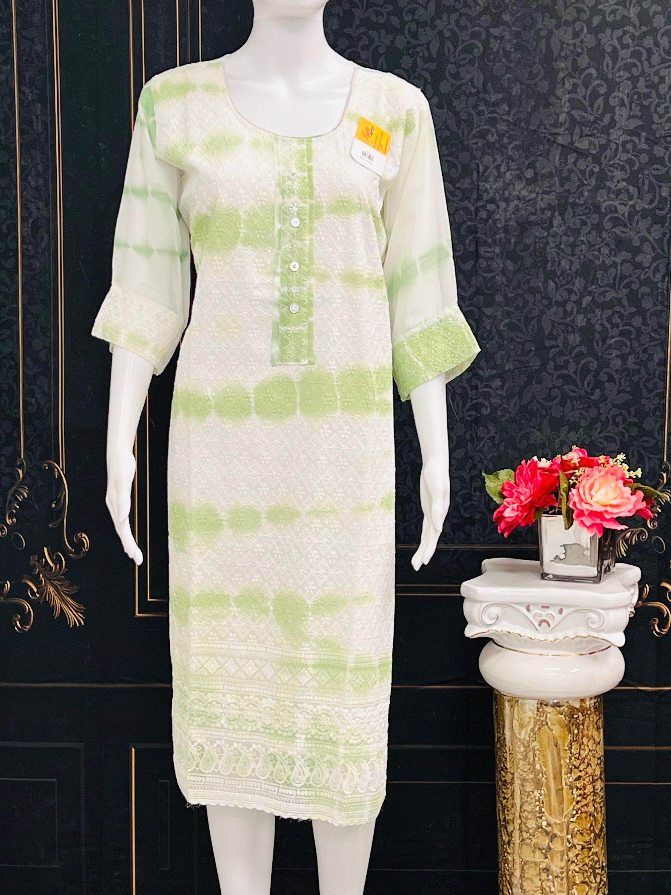Chiffon chikankari kurti : SALE