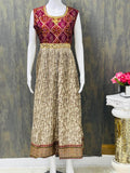 Crape silk kurti with bandhani print