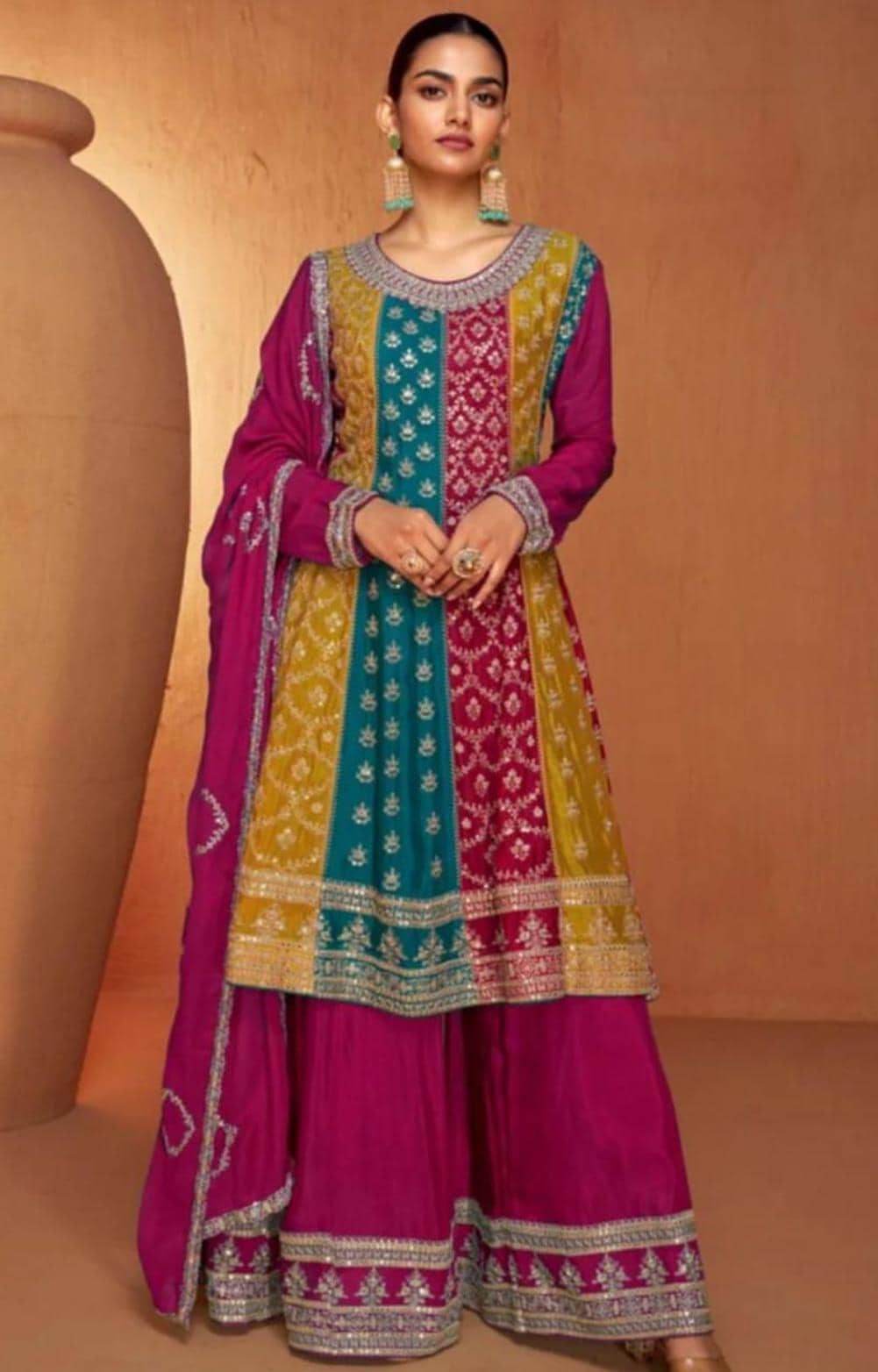 Multi color kurti Plazzo set