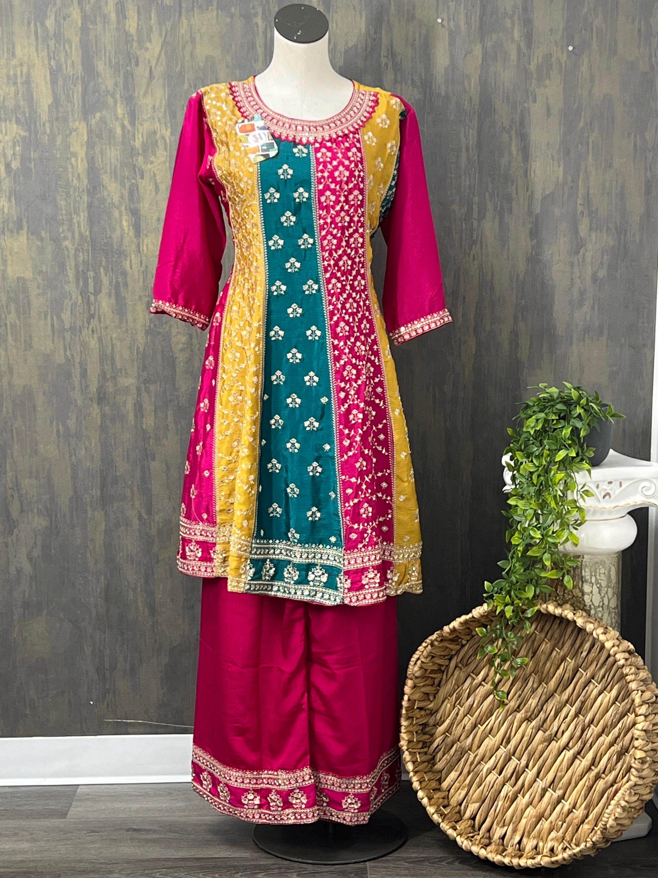 Multi color kurti Plazzo set