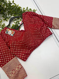 Printed Chiffon Blouse | Dark pink blouse