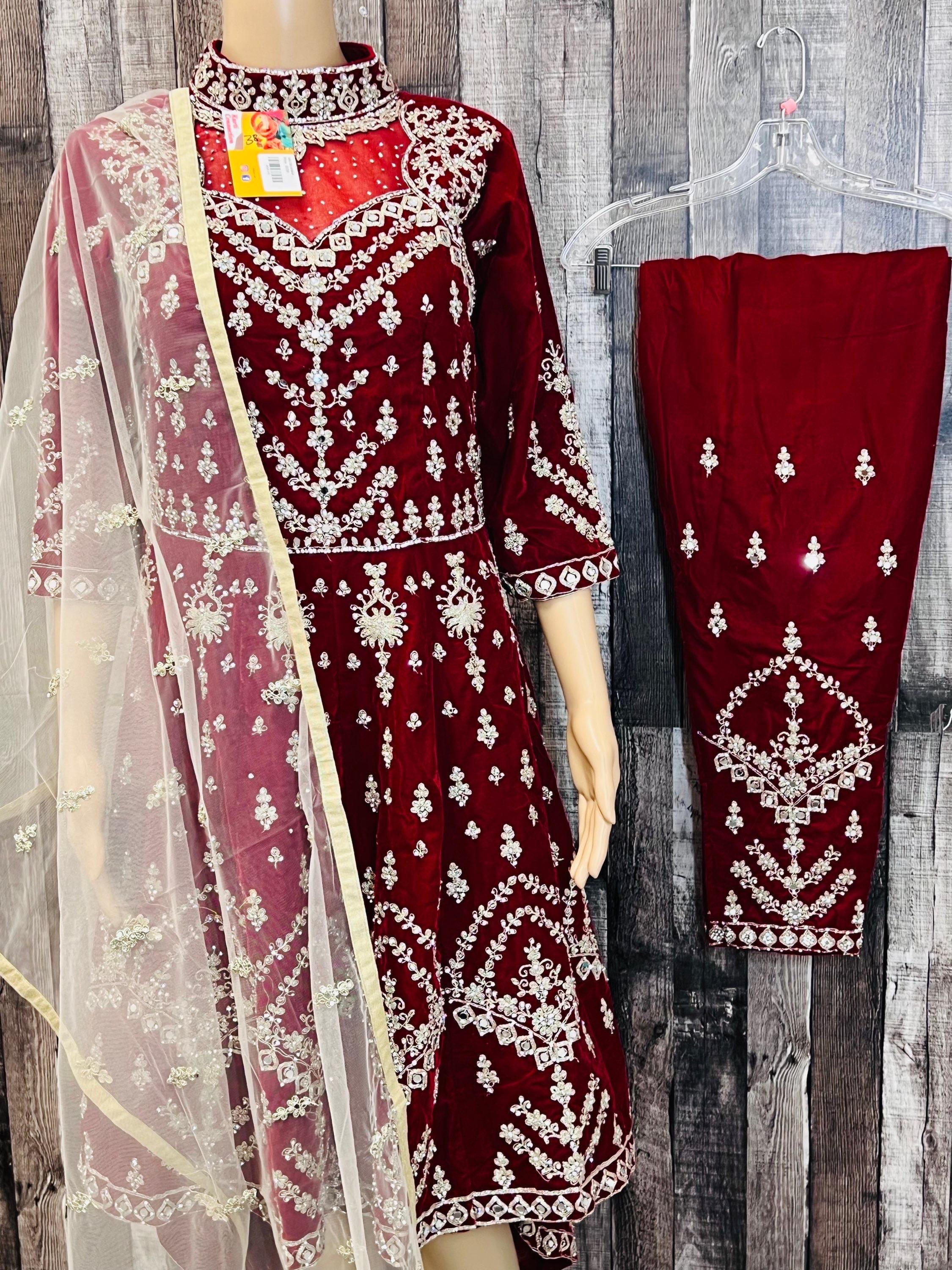 Designer Velvet long kurti with pant