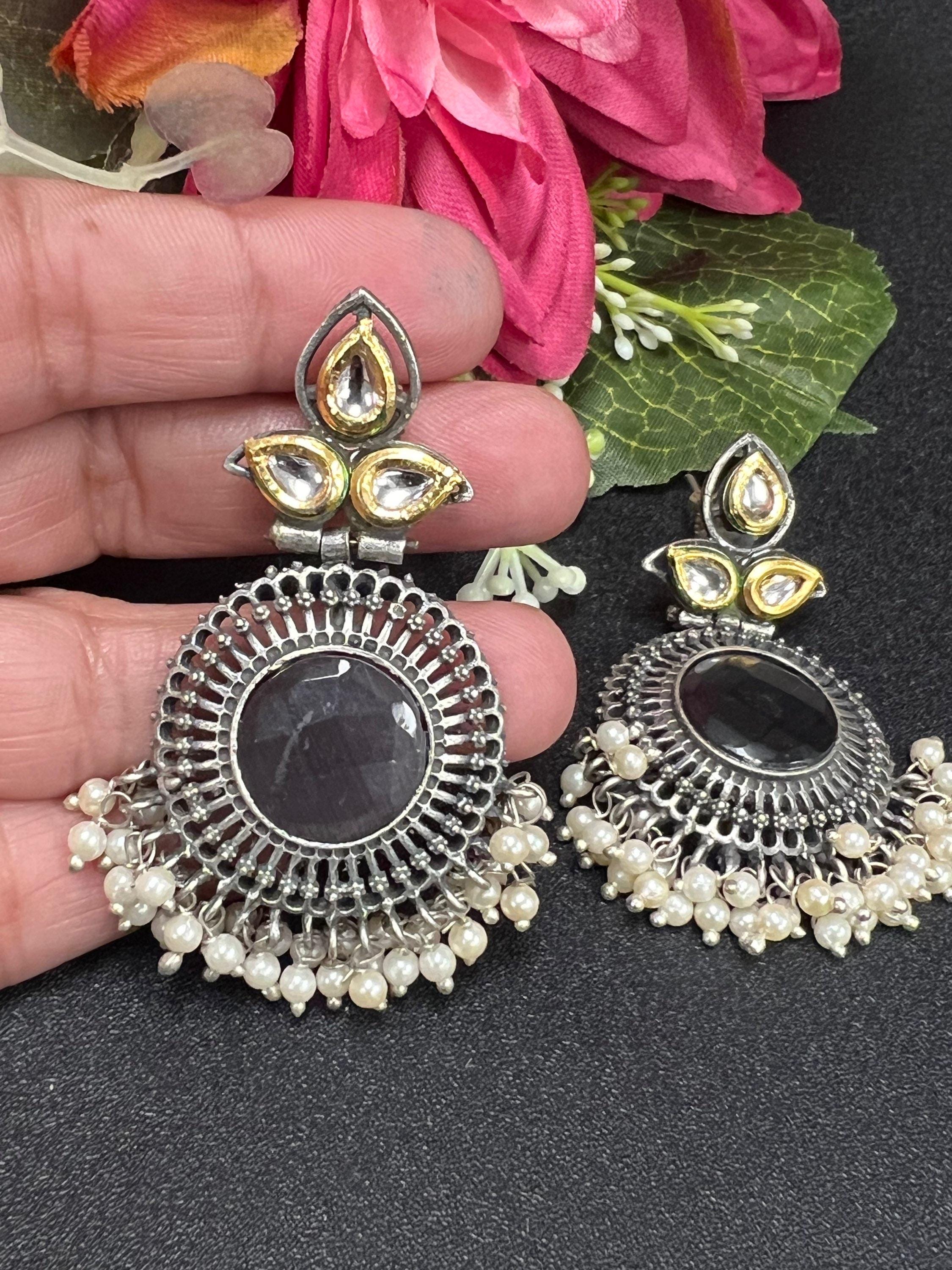 Dual tone earrings