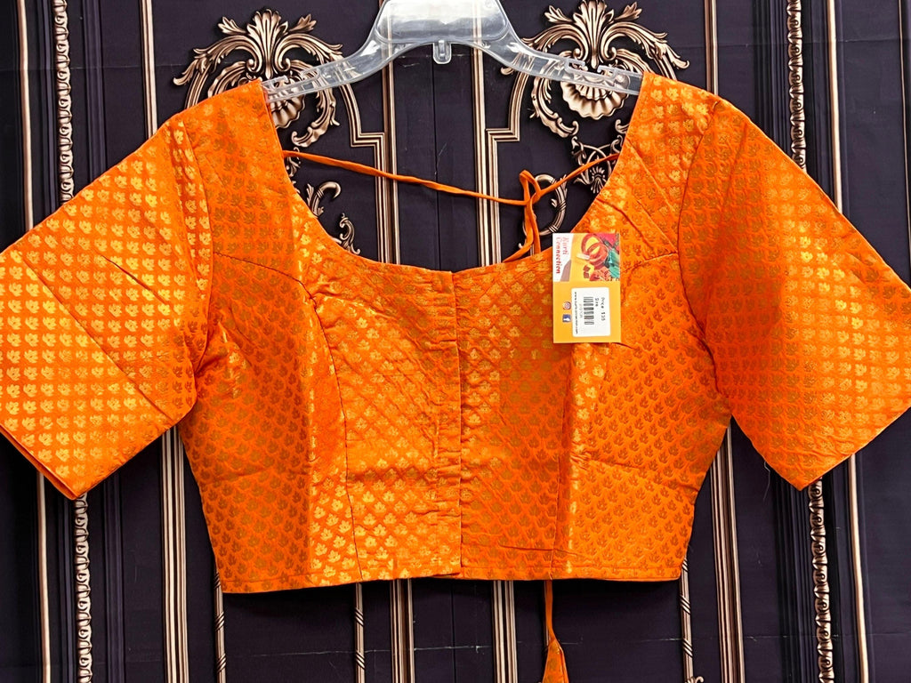 Jacquard silk blouse : Orange