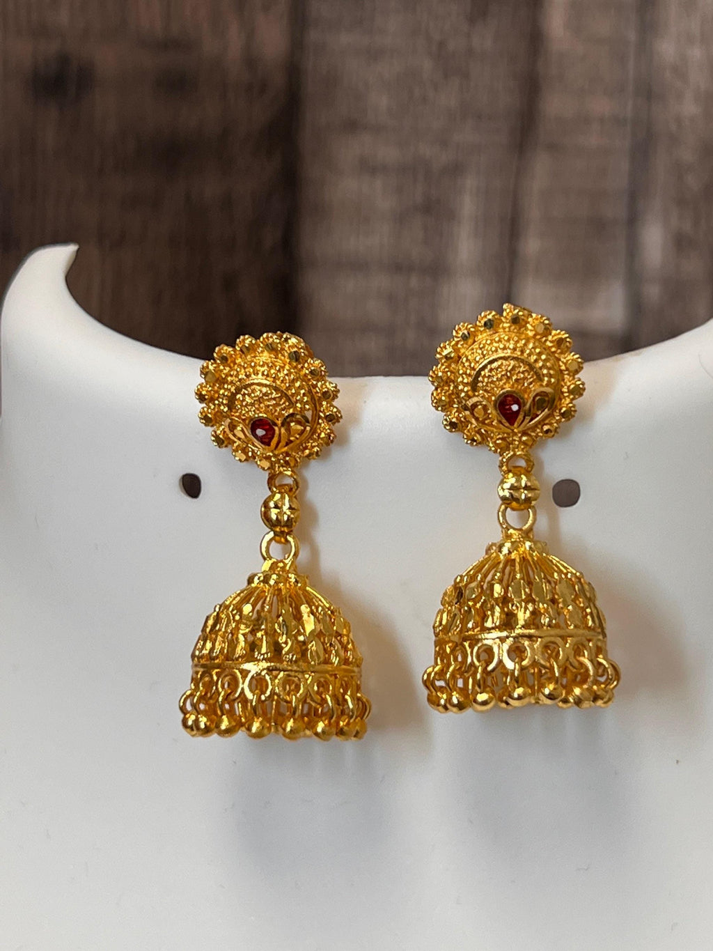 Golden jhumki | screw back
